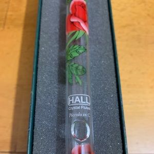 HALL CRYSTAL FLUTE Piccolo in C with ROSES 🥀 🌹